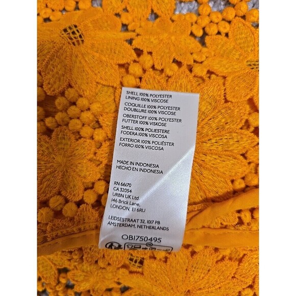 Maeve By Anthropologie Lace Half Sleeve Button Down Shirt Sunflower Yellow Sz XS - Picture 8 of 11